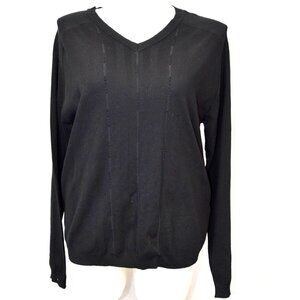 LIZ CLAIBORNE LUX  black V neck sweater
